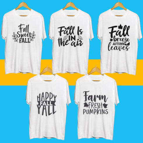 Fall SVG T Shirt Designs Bundle cover image.