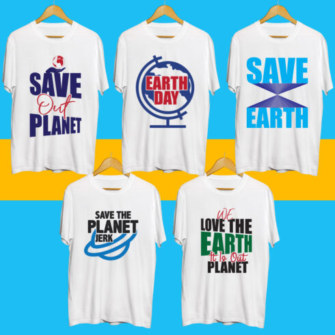 Earth day SVG T Shirt Designs Bundle cover image.