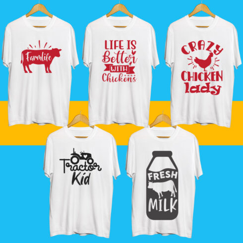 Farm SVG T Shirt Designs Bundle cover image.