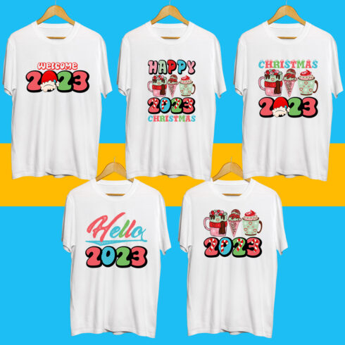 Happy new year SVG Bundle cover image.