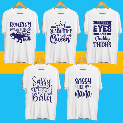 Kids SVG T Shirt Designs Bundle cover image.