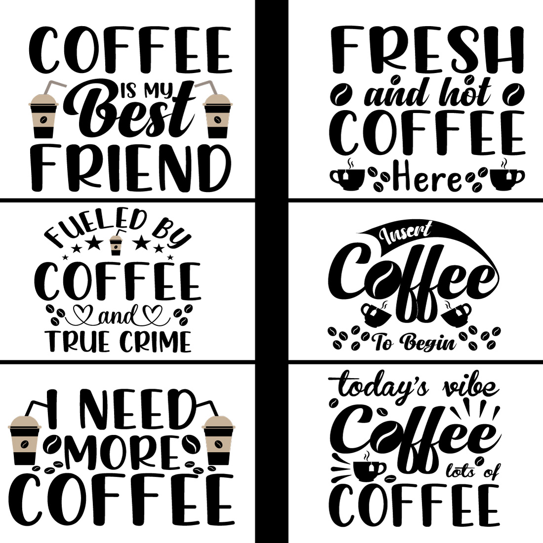 Best coffee Typography SVG Design Bundle  preview image.
