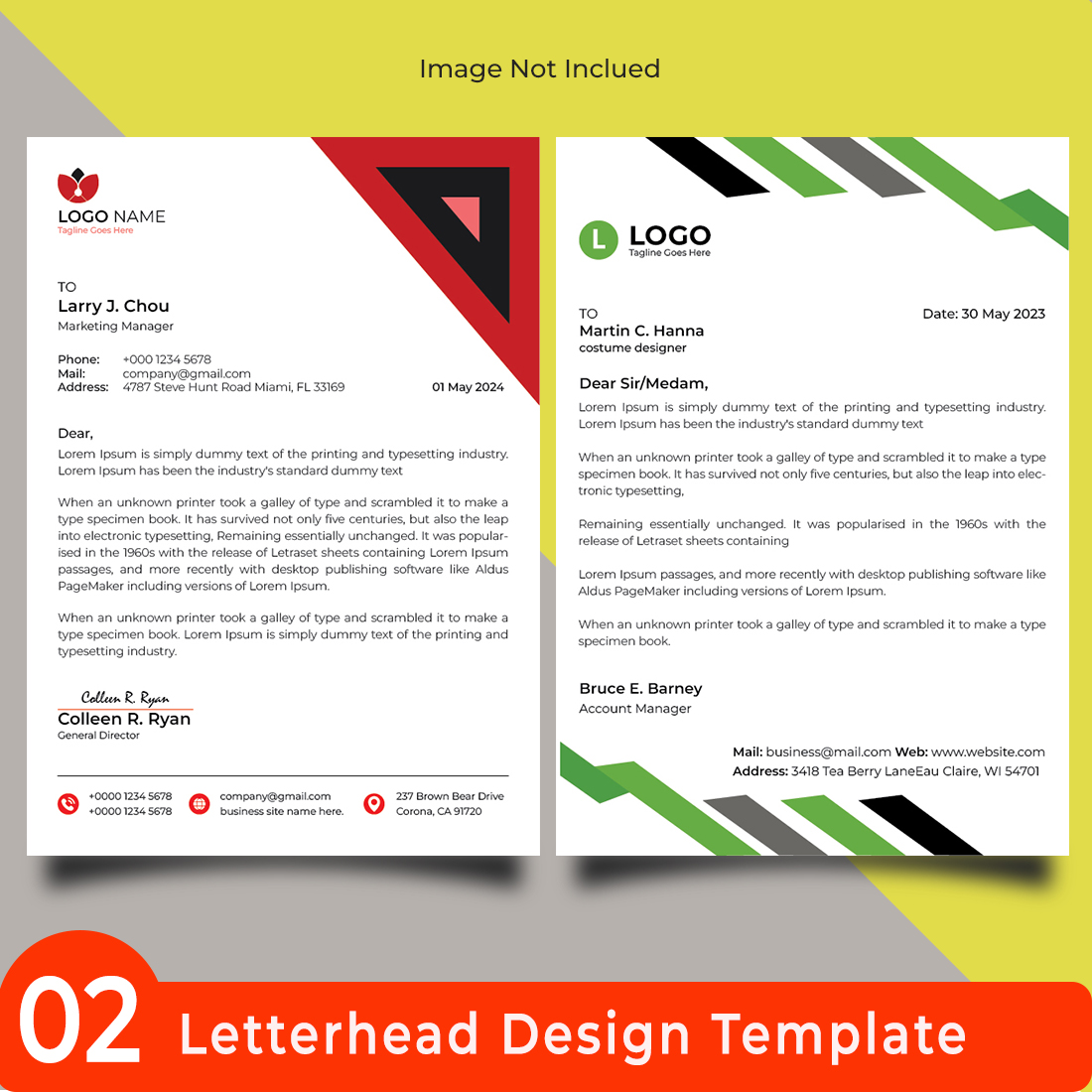 Letterhead Design Template cover image.