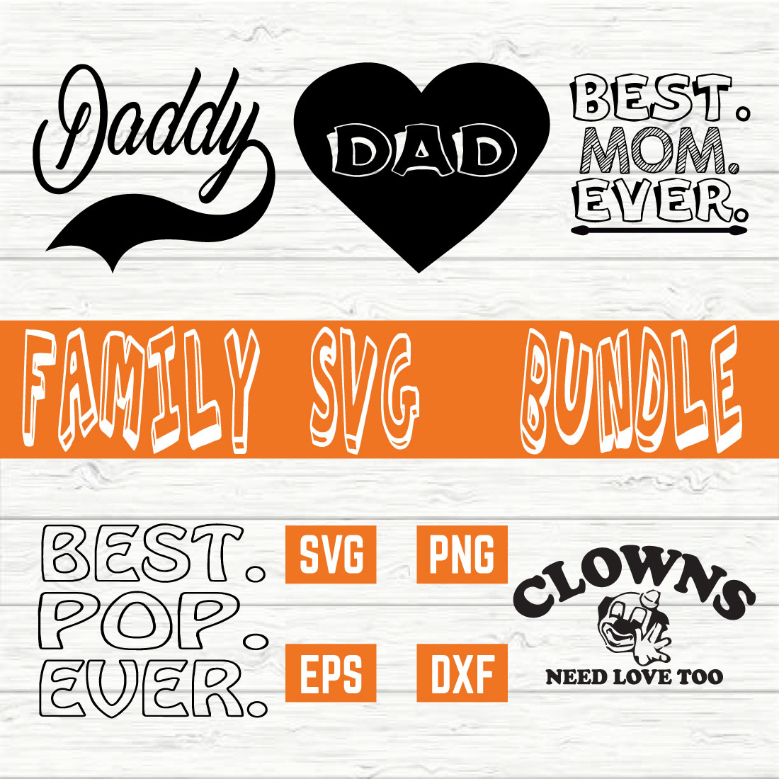 Family Typography Bundle vol 9 preview image.