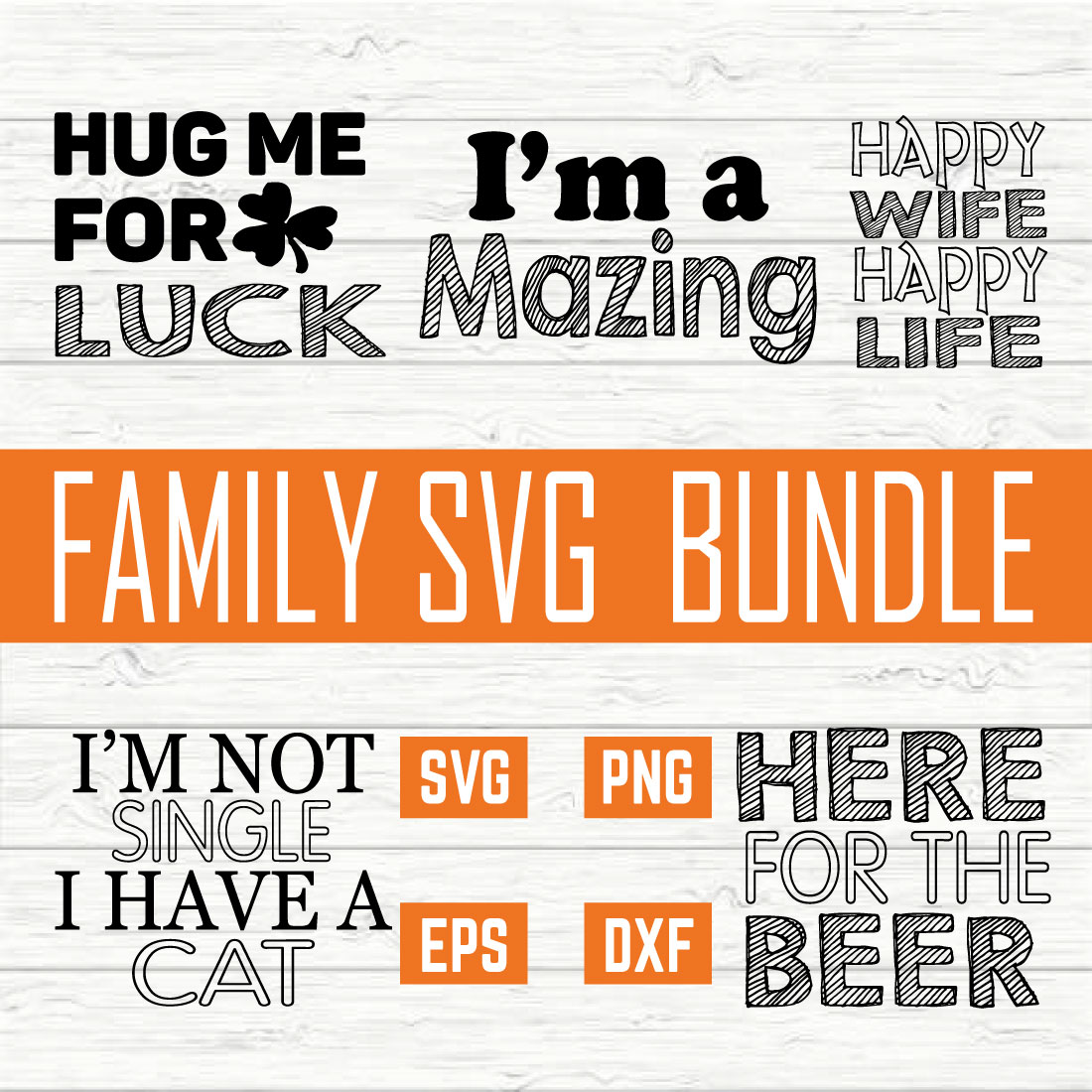 Family Typography Design Bundle vol 12 cover image.