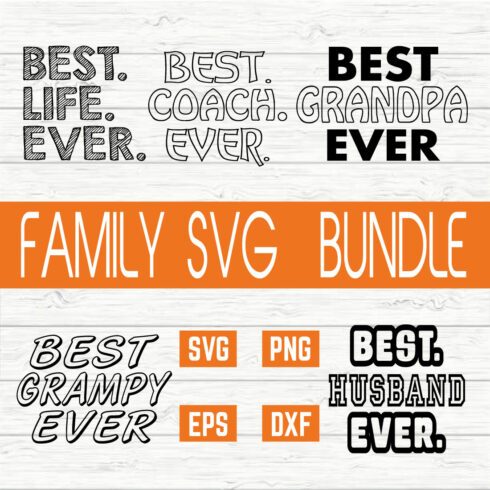 Family Typography Design Bundle vol 6 cover image.