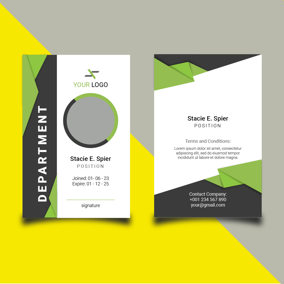 Corporate id Card Design Template preview image.