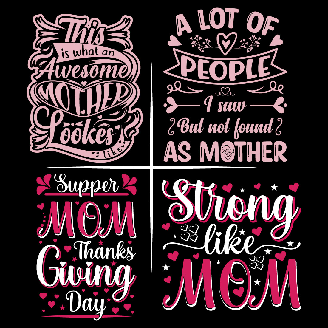 Best Mother's day quotes mother typography T-Shirt Design preview image.