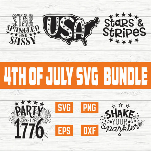 4th Of July Typography Bundle vol 8 cover image.