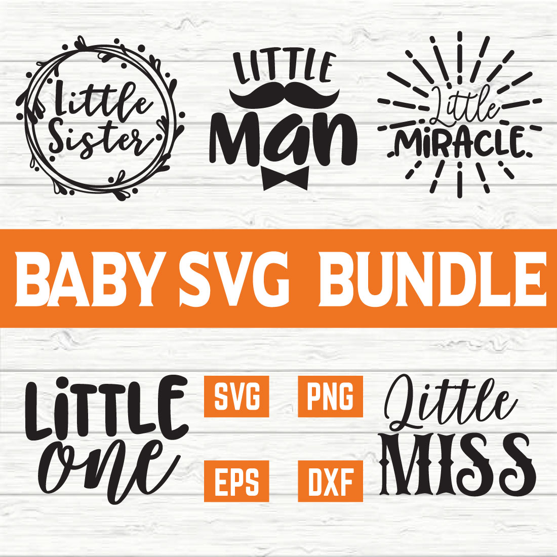 Baby Typography Design Bundle vol 6 cover image.