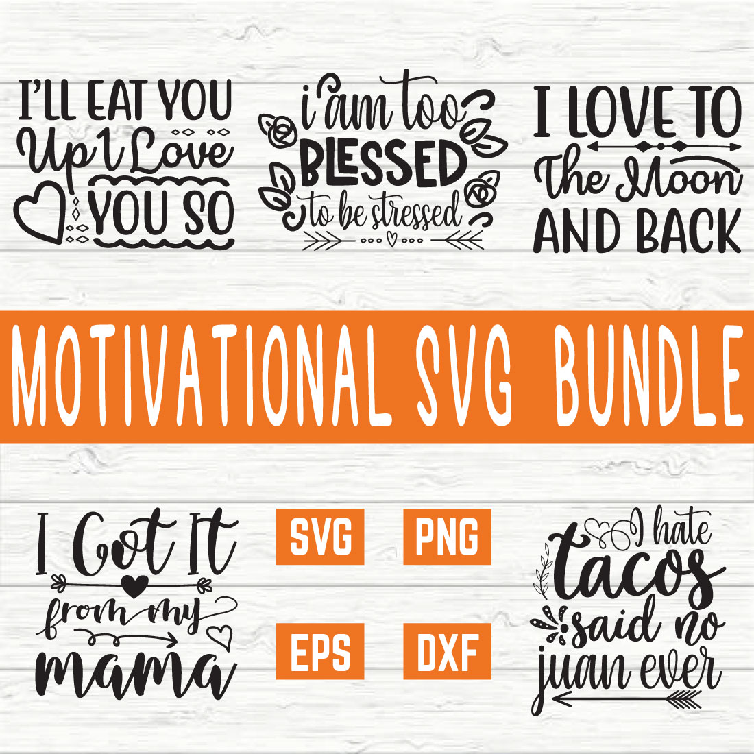 Motivational Svg Bundle vol 21 cover image.