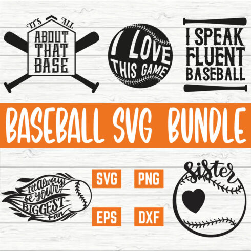 Baseball Typography Design Bundle vol 4 cover image.