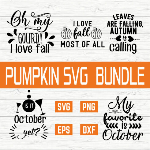 Pumpkin Typography Bundle vol 3 cover image.