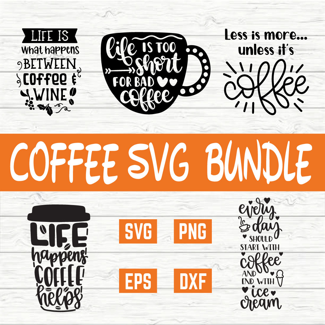 Coffee T Shirt Design Bundle vol 5 preview image.