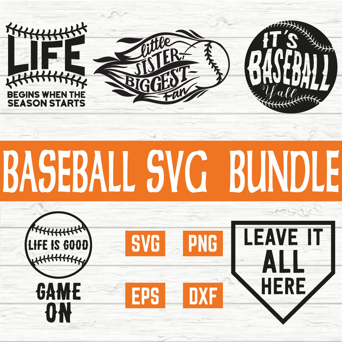 Baseball Typography Bundle vol 3 preview image.
