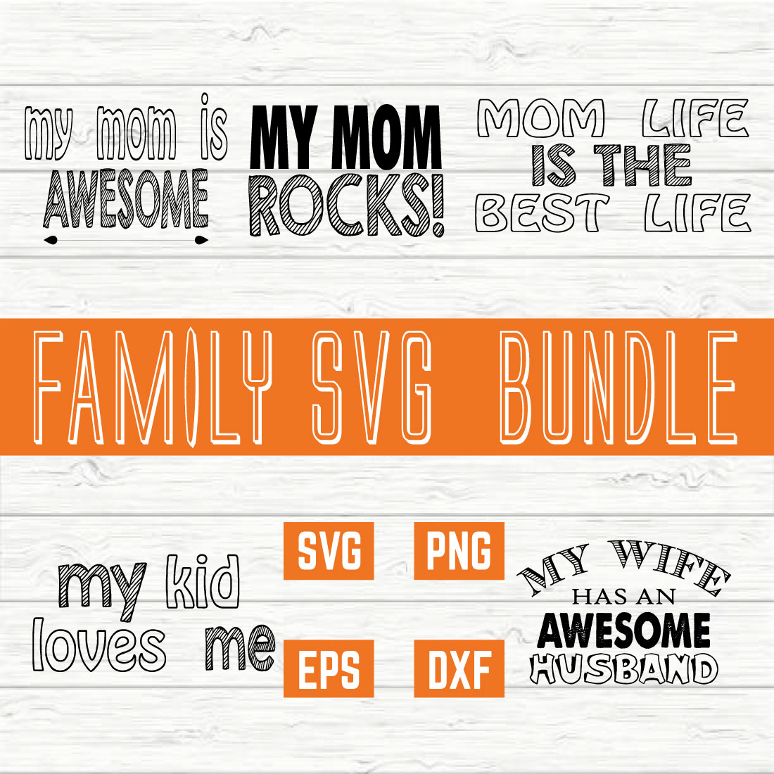 Family Typography Bundle vol 21 preview image.