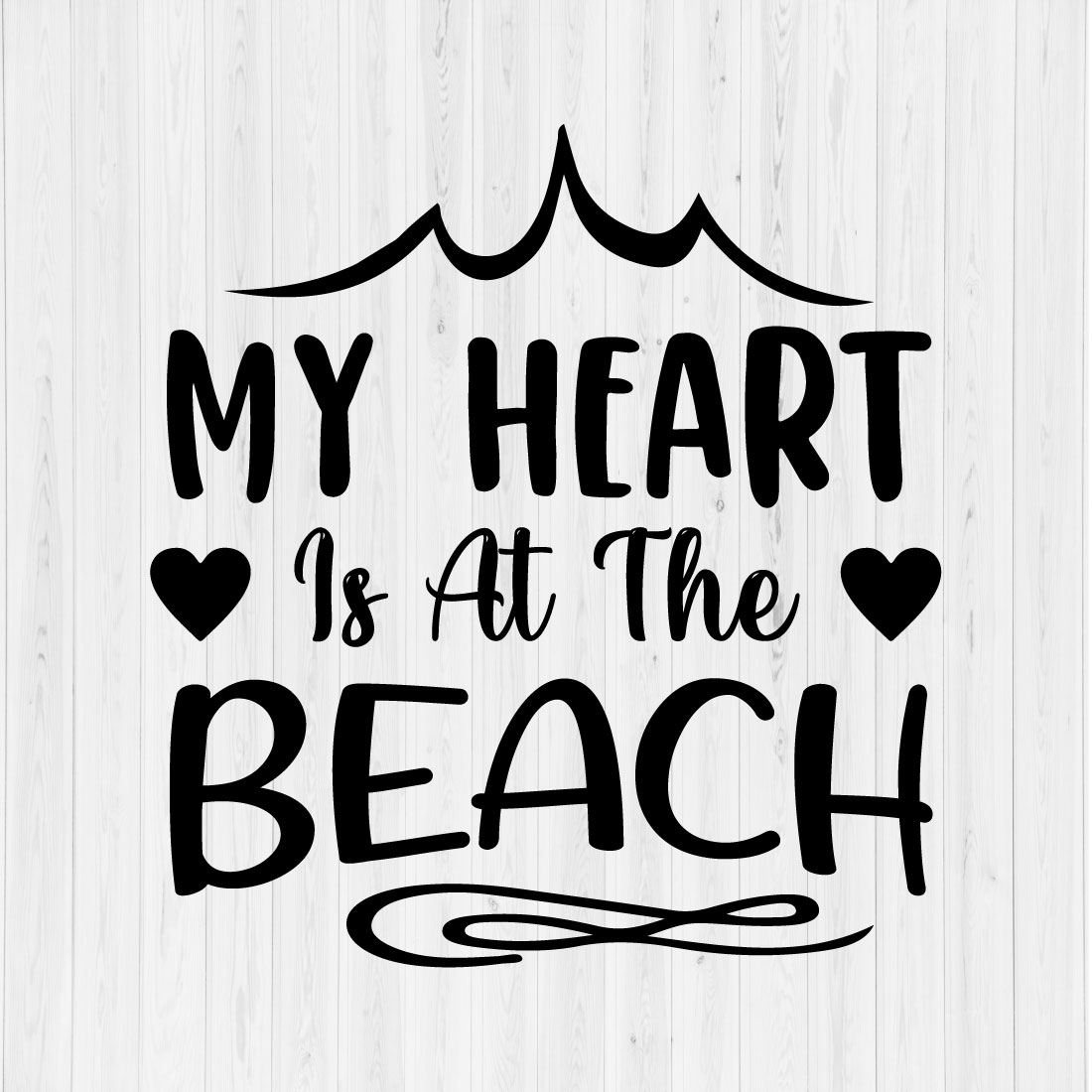 My Heart is at the Beach Svg Design cover image.