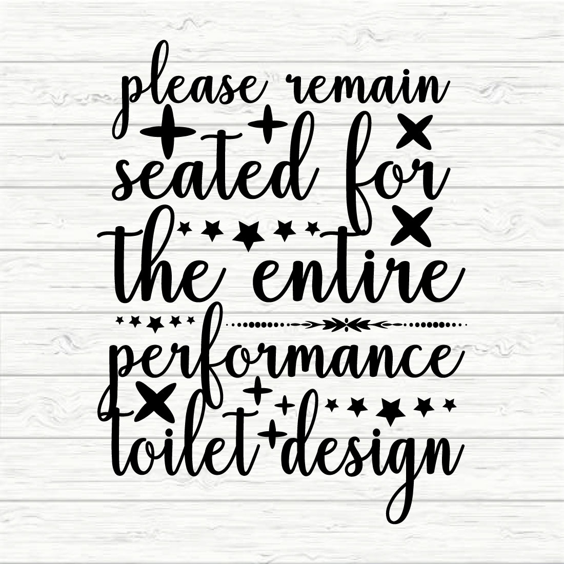 Please remain seated for the entire performance toilet design preview image.