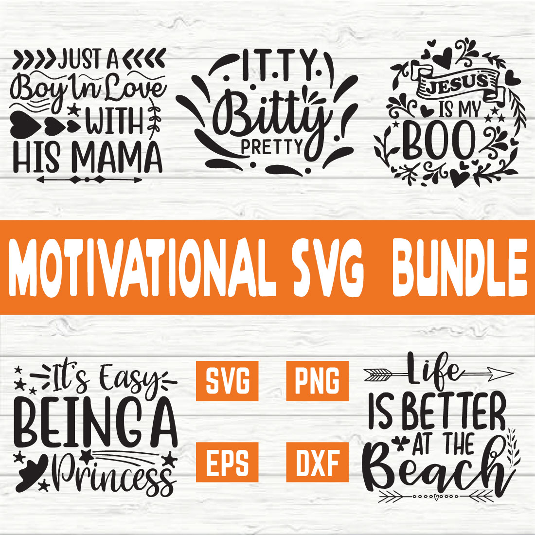 Motivational Typography Design Bundle vol 25 preview image.