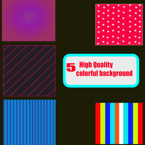 5 High Quality colorful backgrounds only for $10 cover image.