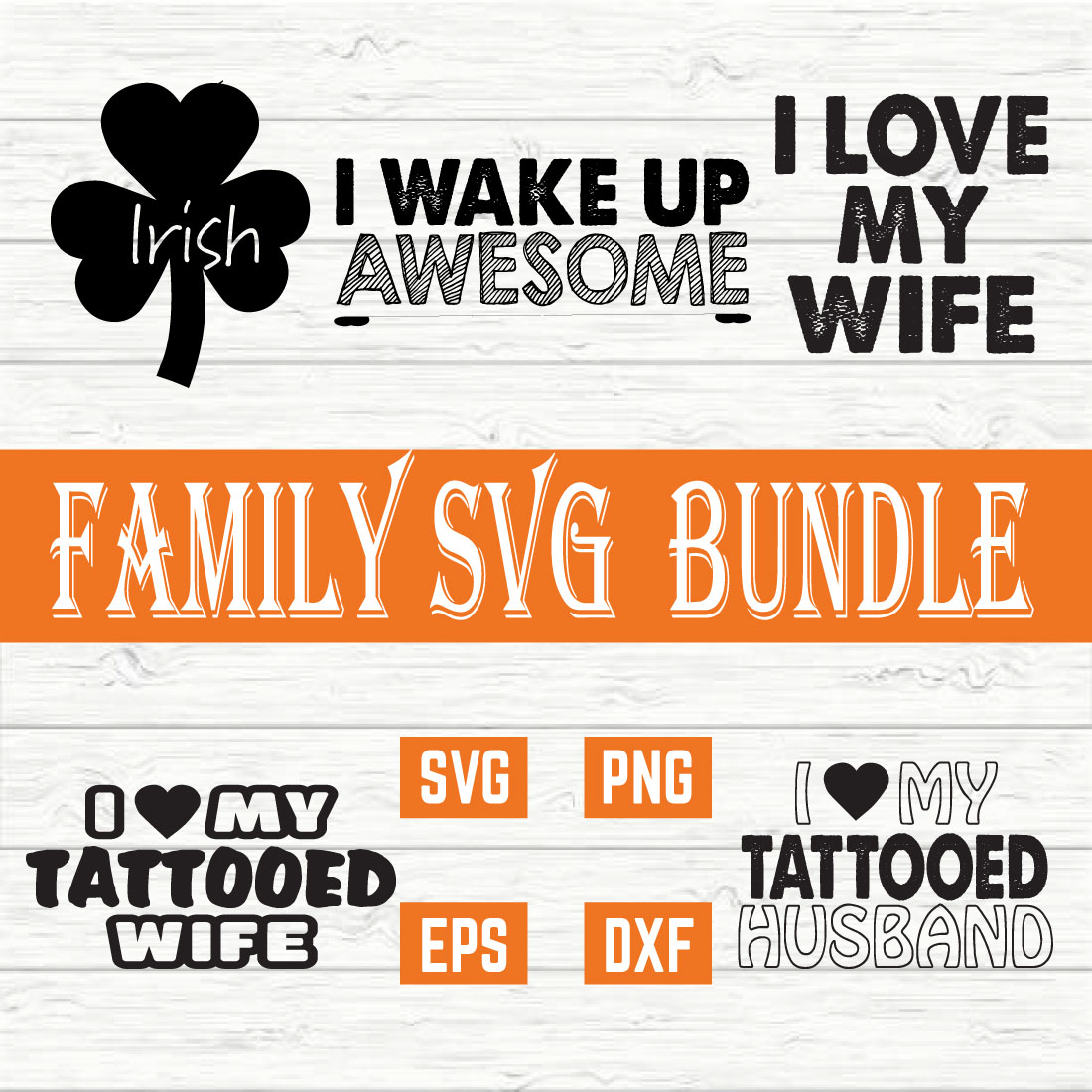 Family Typography Design Bundle vol 18 cover image.