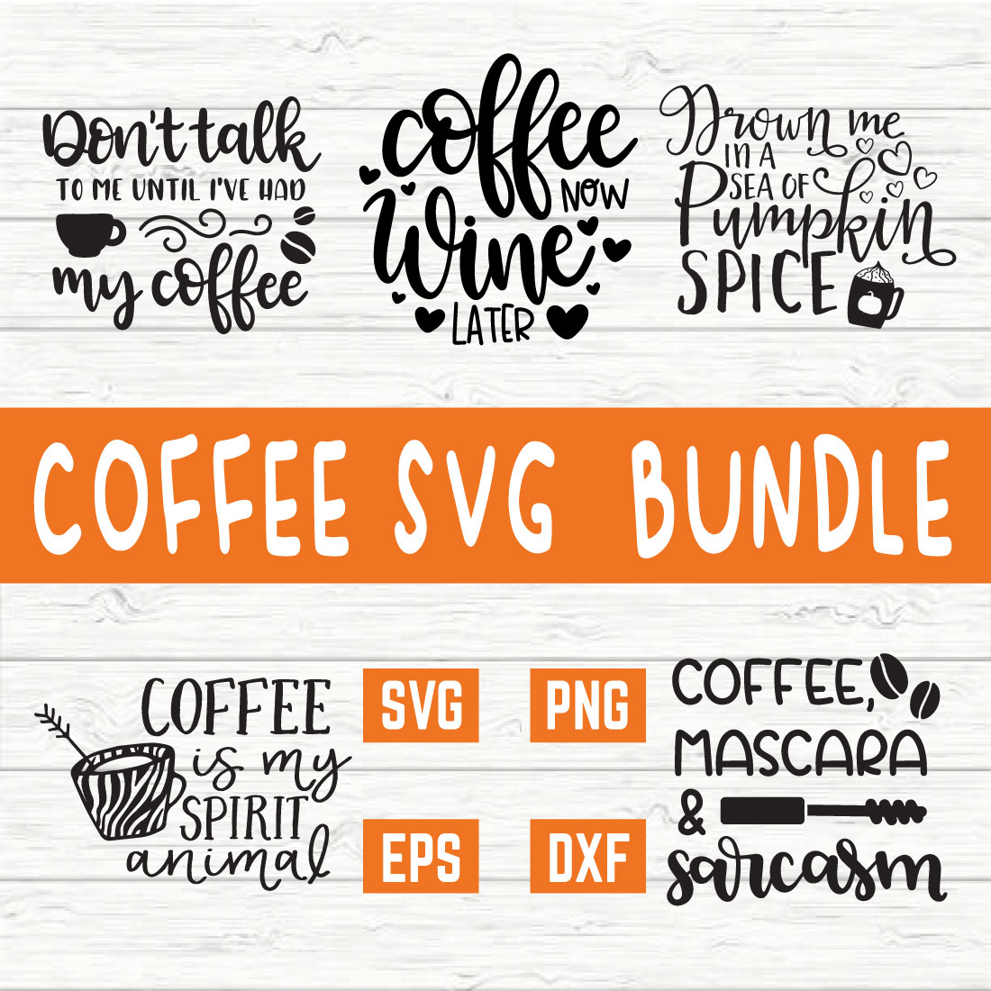 Coffee Typography Bundle vol 3 cover image.