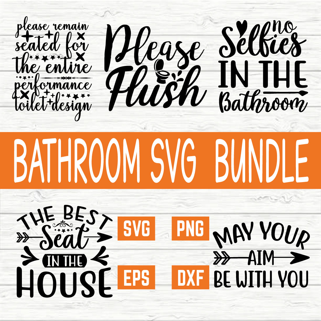 Bathroom Typography Design Bundle vol 6 preview image.