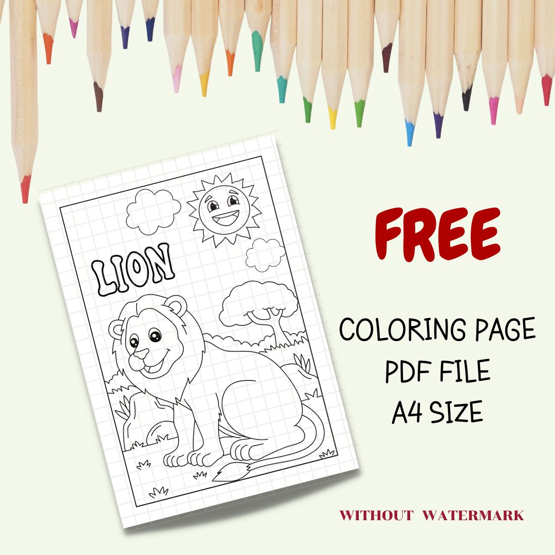 FREE ANIMAL COLORING PAGE cover image.