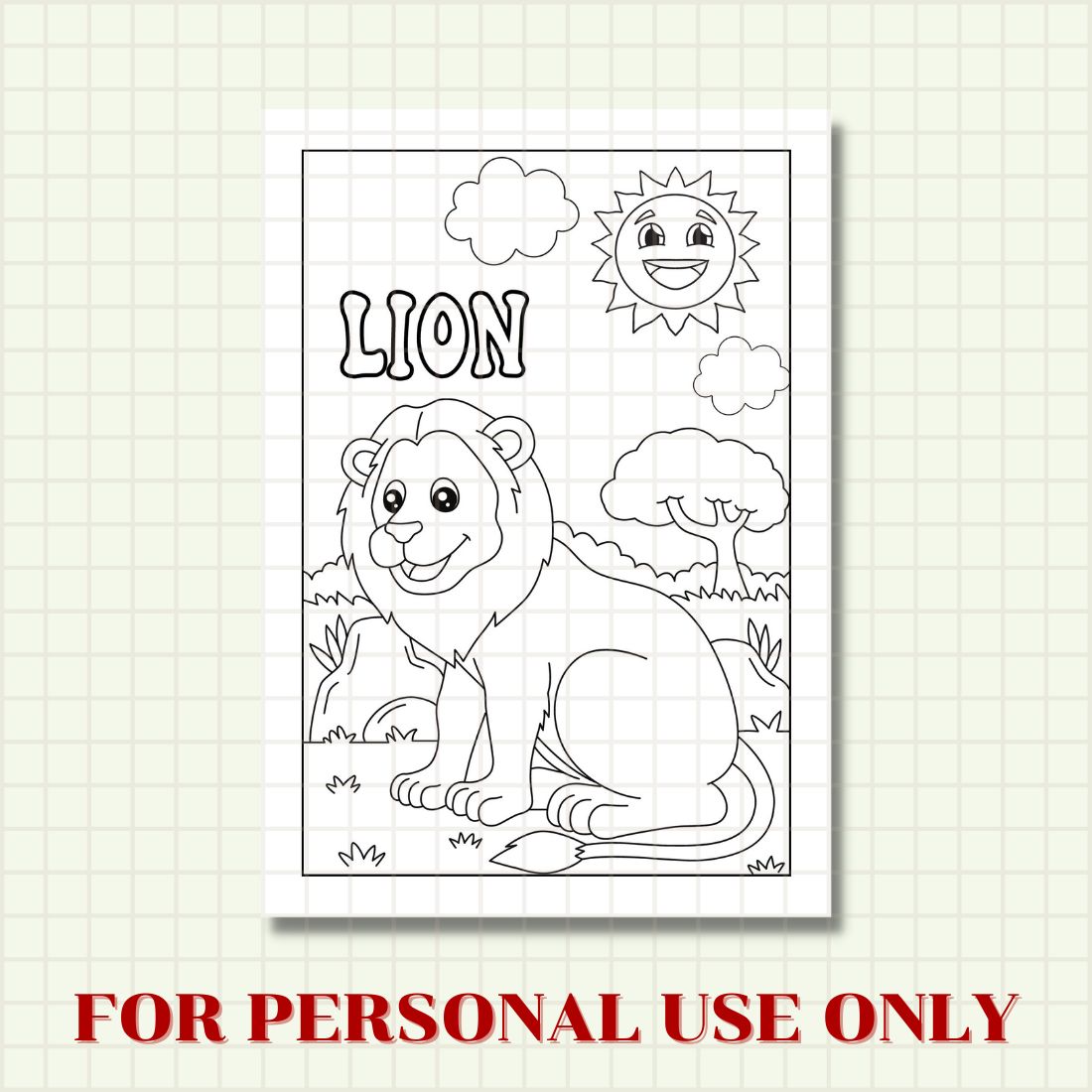 FREE ANIMAL COLORING PAGE preview image.