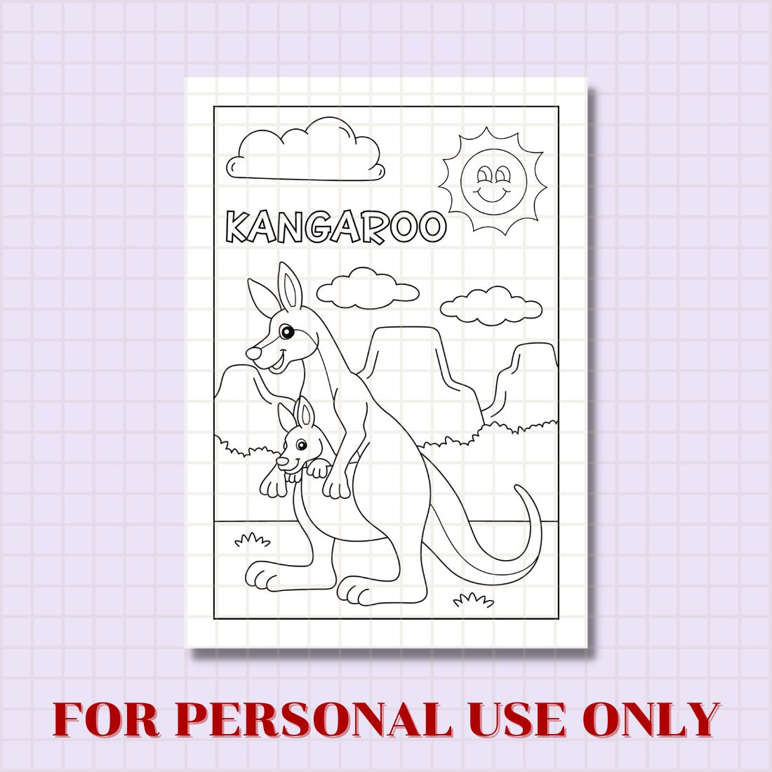 FREE ANIMAL COLORING PAGE preview image.