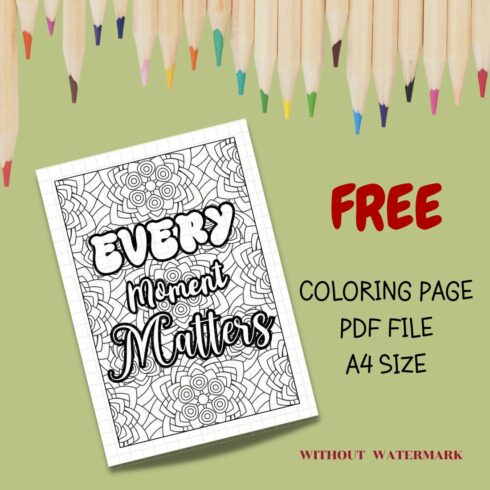 FREE MOTIVATION QUOTE COLORING PAGE cover image.