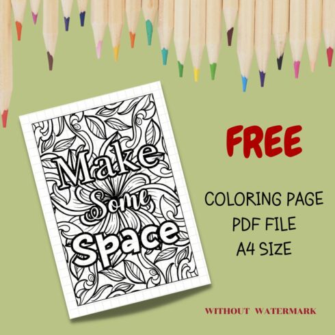 FREE MOTIVATION QUOTE COLORING PAGE cover image.