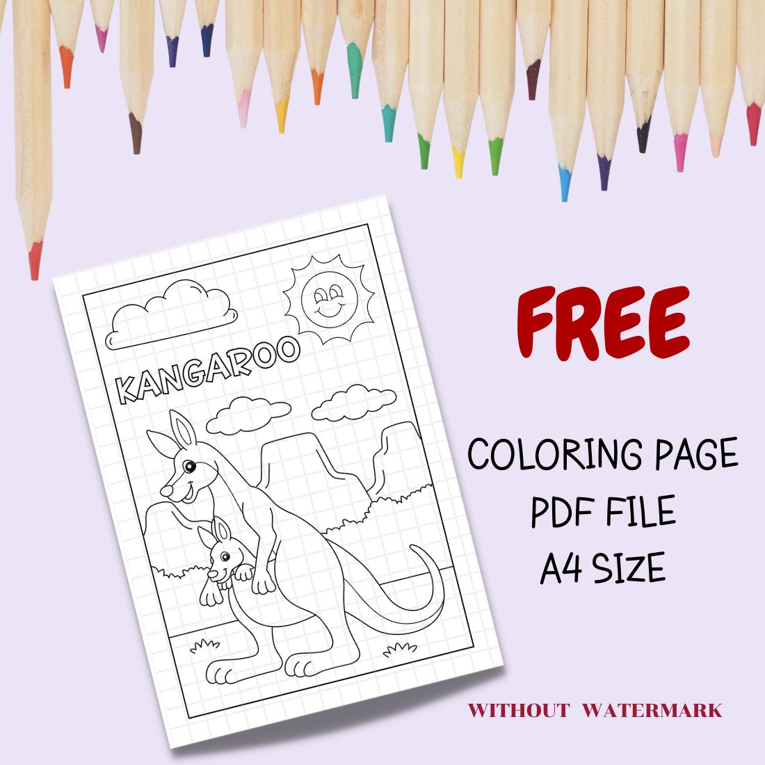 FREE ANIMAL COLORING PAGE cover image.