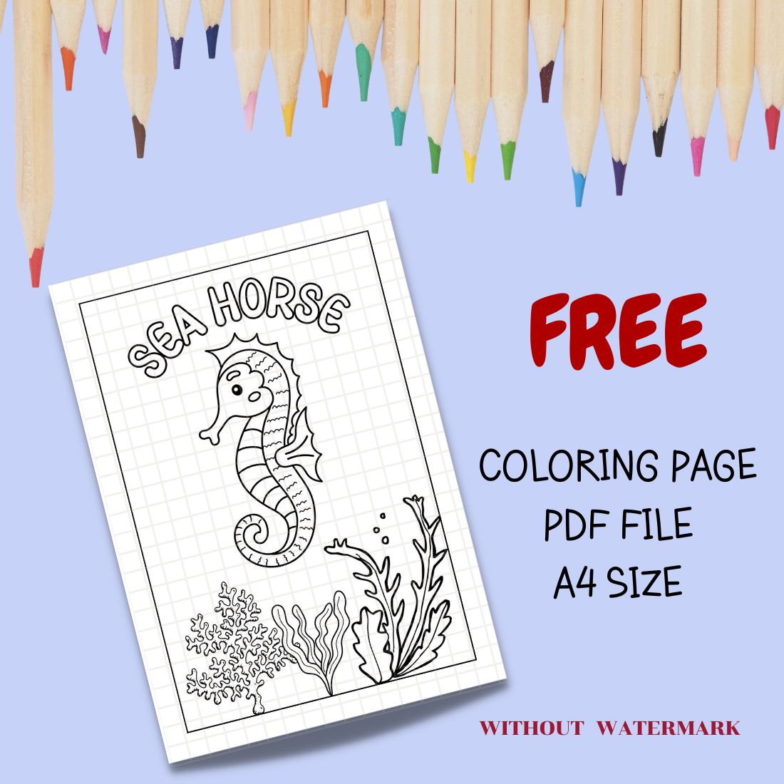 FREE ANIMAL COLORING PAGE cover image.