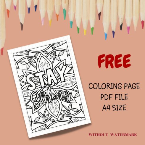 FREE MOTIVATION QUOTE COLORING PAGE cover image.