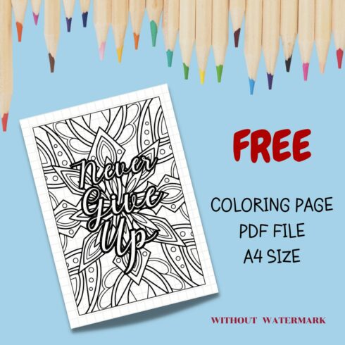 FREE MOTIVATION QUOTE COLORING PAGE cover image.