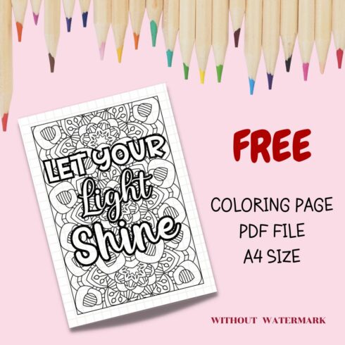 FREE MOTIVATION QUOTE COLORING PAGE cover image.