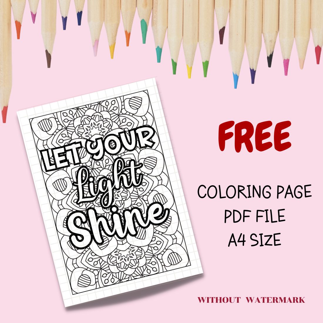 FREE MOTIVATION QUOTE COLORING PAGE cover image.