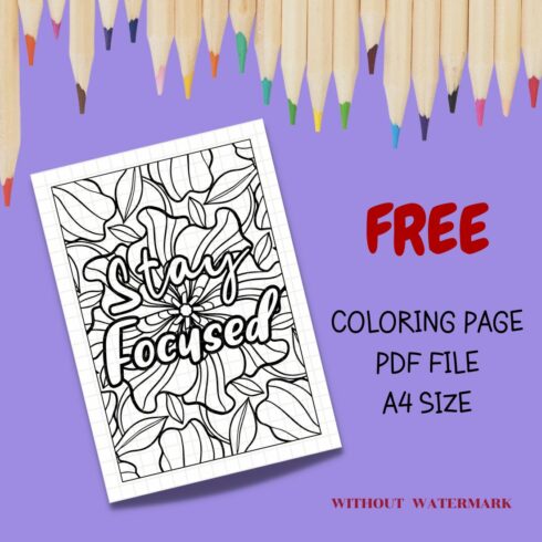 FREE MOTIVATION QUOTE COLORING PAGE cover image.