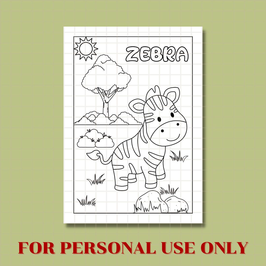 FREE ANIMAL COLORING PAGE preview image.