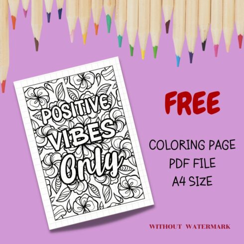 FREE MOTIVATION QUOTE COLORING PAGE cover image.