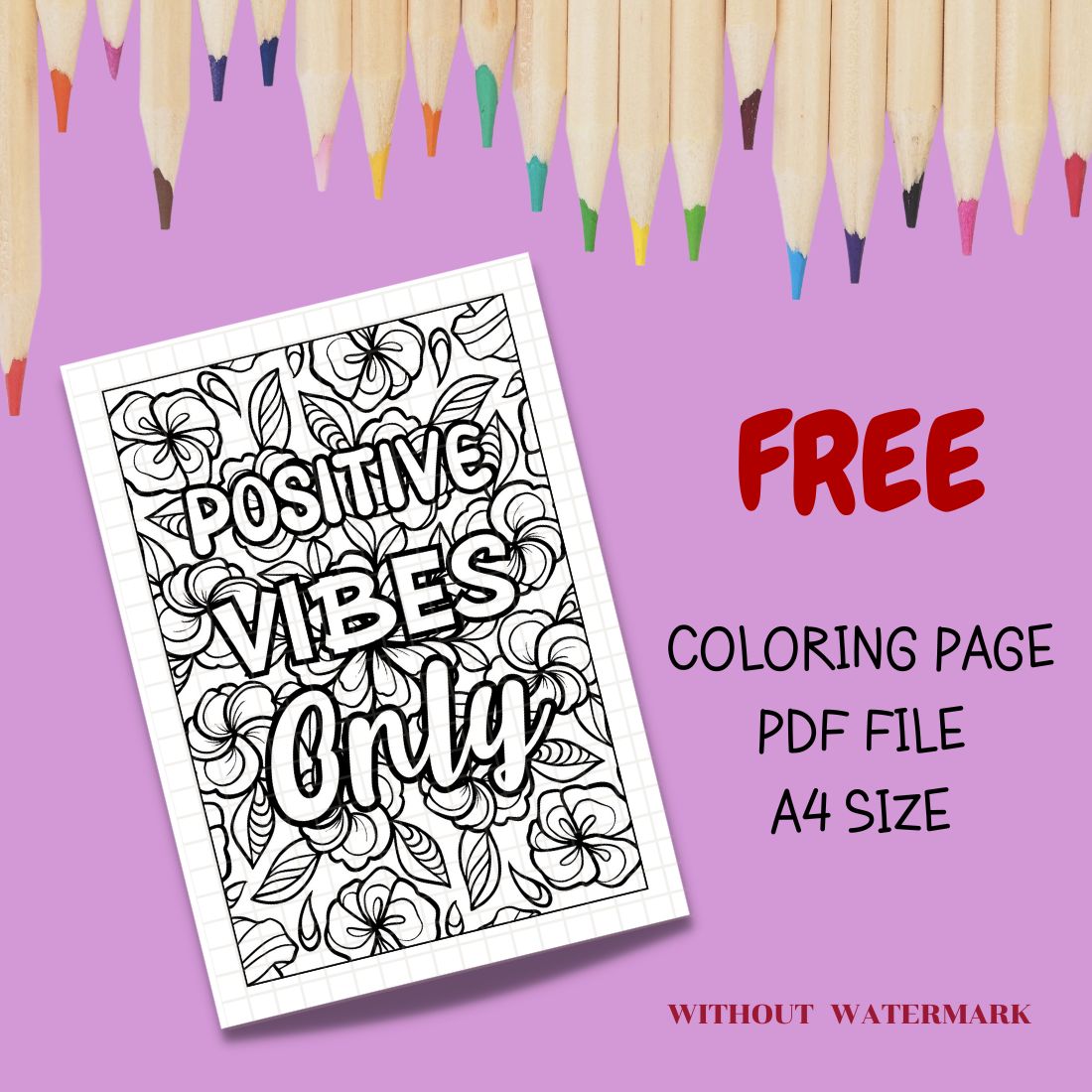 FREE MOTIVATION QUOTE COLORING PAGE cover image.