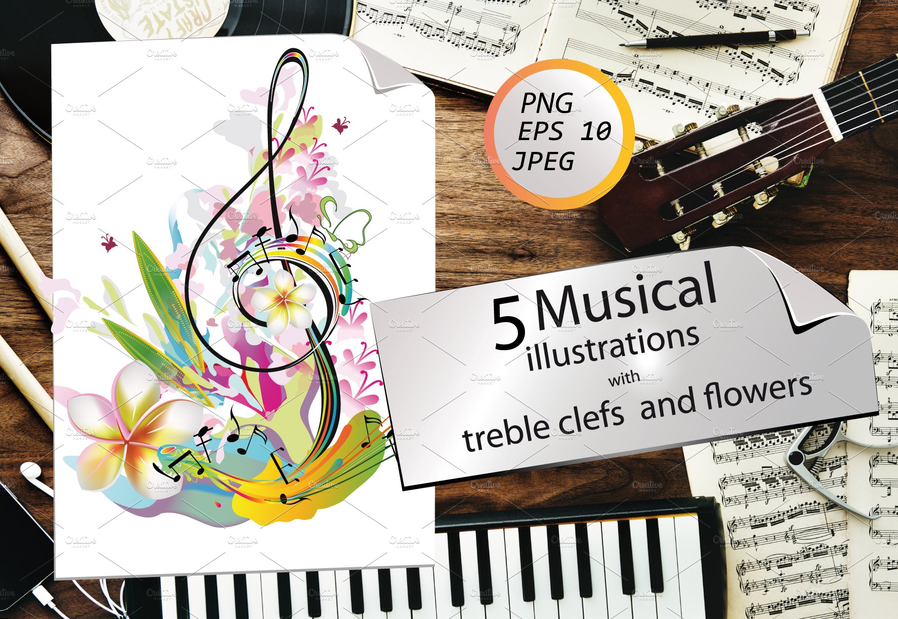 Musical illustrations cover image.