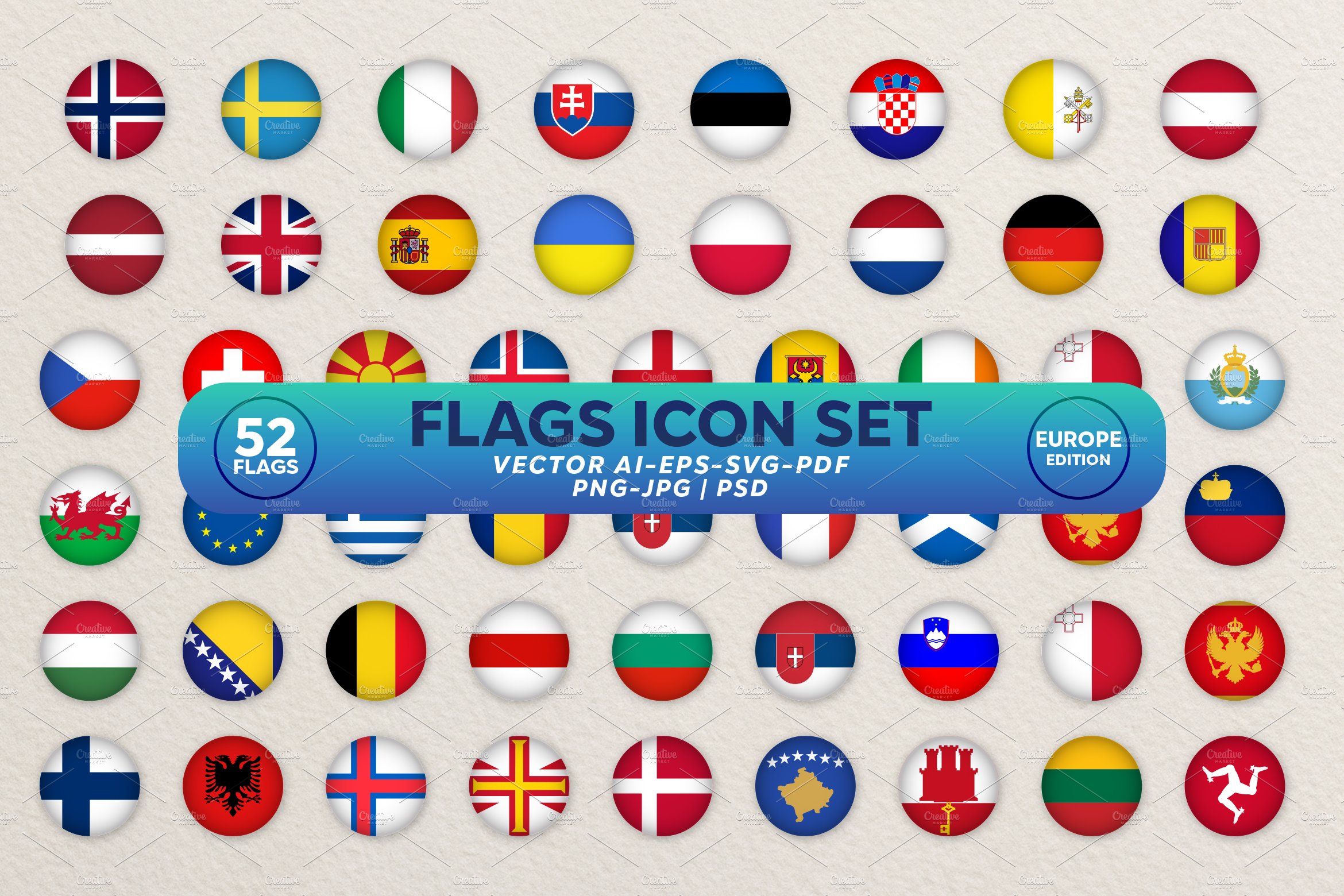 Europe Flag Icons | Circled Flags cover image.