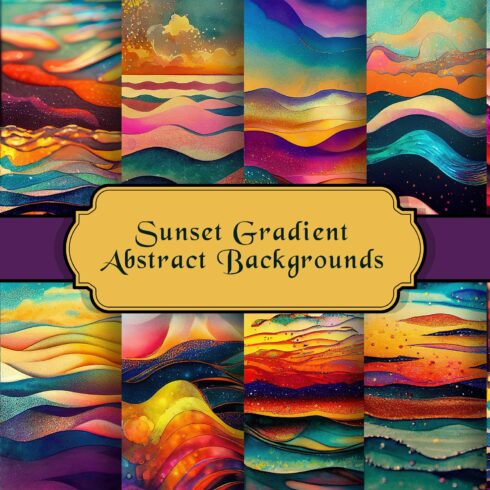 Sunset Gradient Abstract Backgrounds cover image.