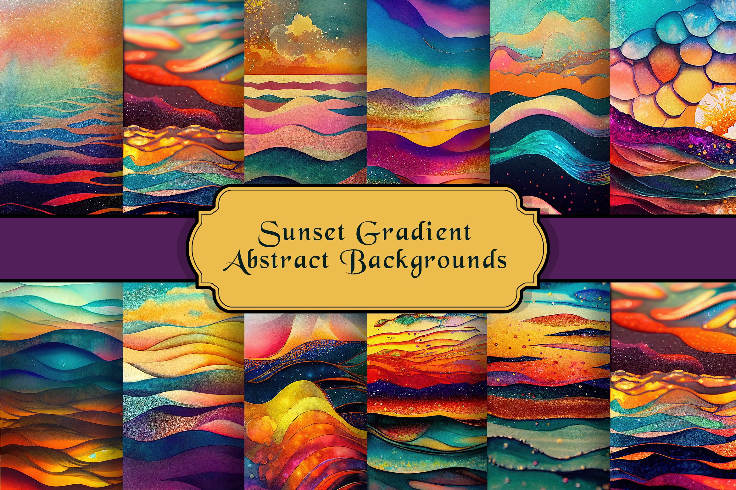 Sunset Gradient Abstract Backgrounds cover image.