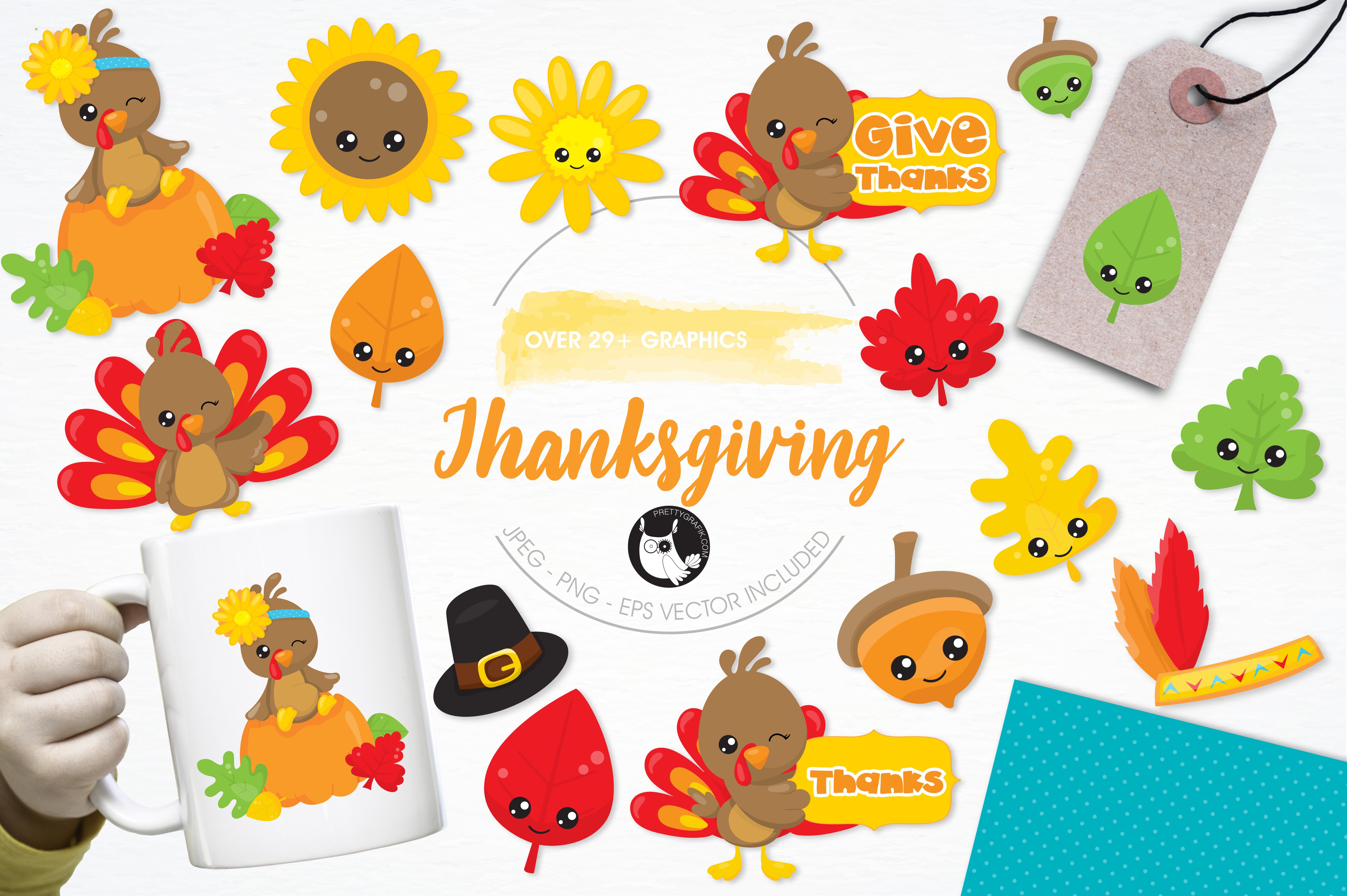 Thanksgiving illustration pack cover image.