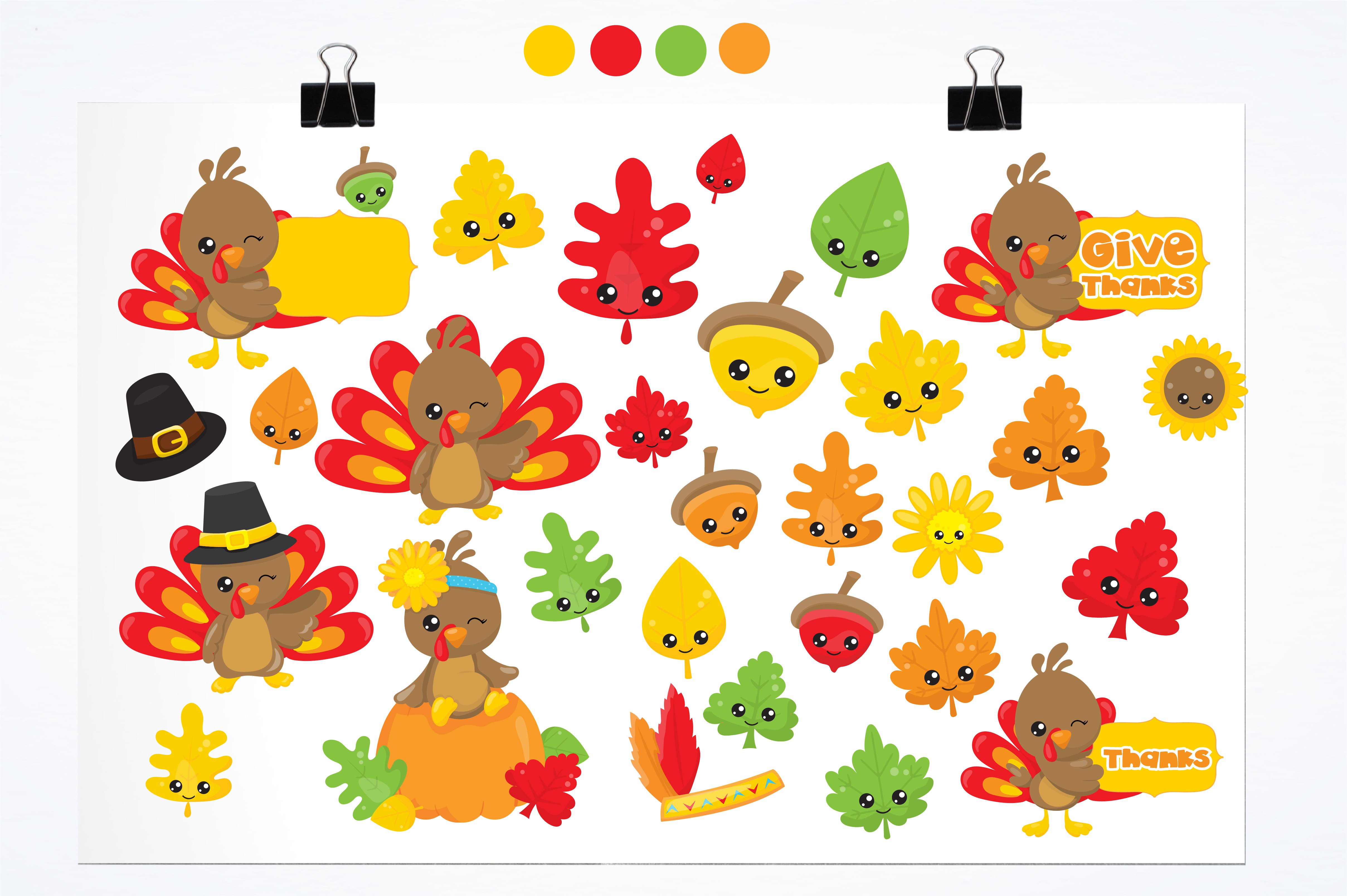 Thanksgiving illustration pack preview image.