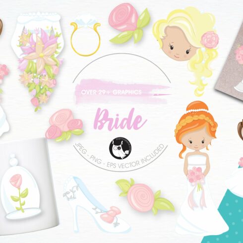 Wedding bride illustration pack cover image.