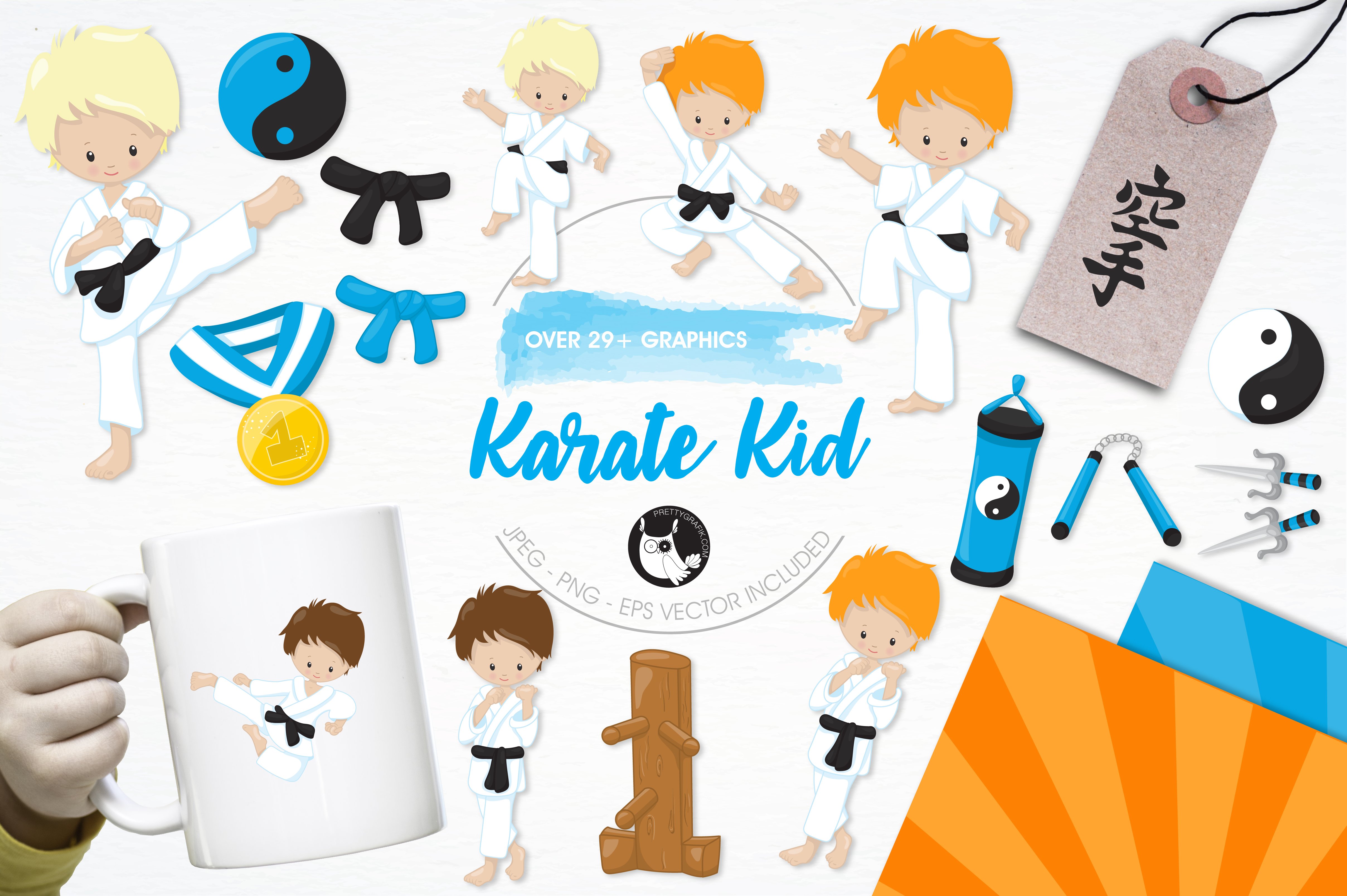 Karate kid illustration pack cover image.